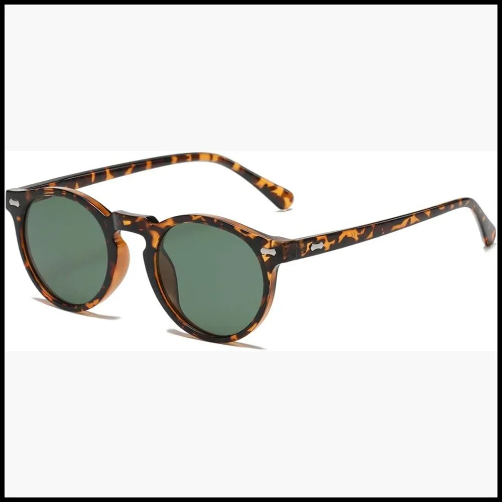 Vintage Polarized Sunglasses for Men Round UV400 Protection Retro Acetate Frame